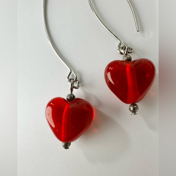❤️Glass Heart Long Dangle Earrings - Picture 4 of 5